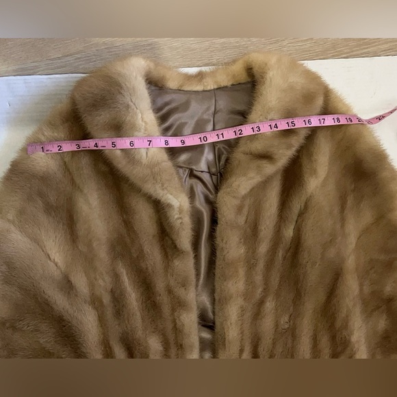 Vintage Mink  fur Shawl jacket vest size M Tan - Picture 11 of 14